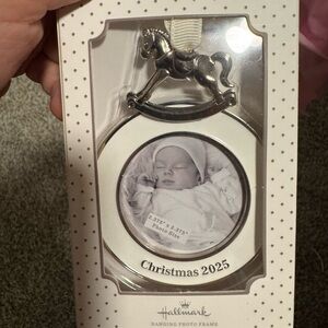 ❌SOLD❌Hallmark Silver Rocking Horse Christmas 2025 Frame/Ornanment
